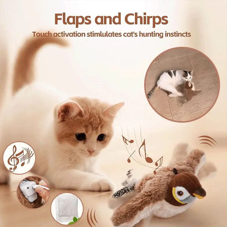🐾Cat Interactive Chirping bird Pet Toy