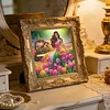 Tulip Garden Beaded Lady Special Shaped 5D DIY Partial Drill Diamond Painting Kits for Adults Beginners Home Decor Diamonds Dots Gem Art Kits Diamond Dots Paintings 11.81 X11.81inch
