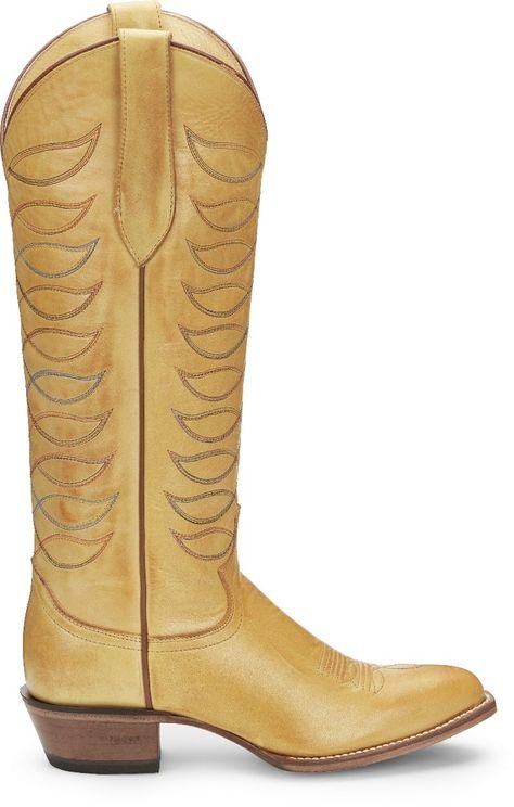 JUSTIN WHITLEY ANTIQUE YELLOW WOMEN'S WESTERN BOOT-VN4462