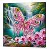 (Pre-Framed)Pink Butterfly-Special Shape Diamond Painting Kit(25x25cm)