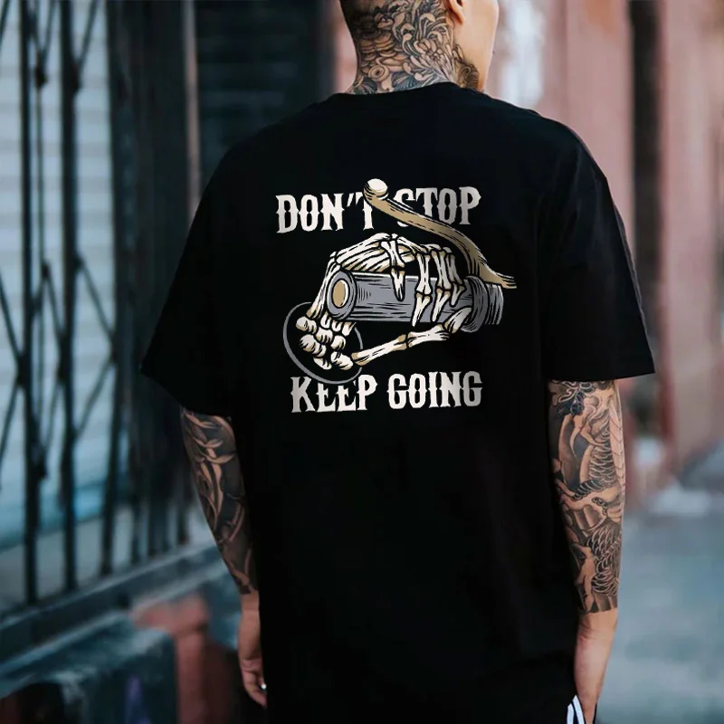 DON'T STOP KEEP GOING Bone Hand Print Men's T-shirt