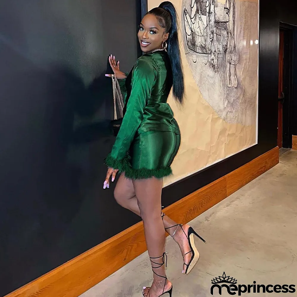 Solid Long Sleeve Tie Up T Shirt And Slim Skirt Two Piece Set