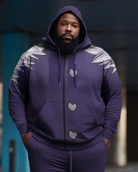 Men's Plus Size Heart Cosplay Hoodie Set of Two