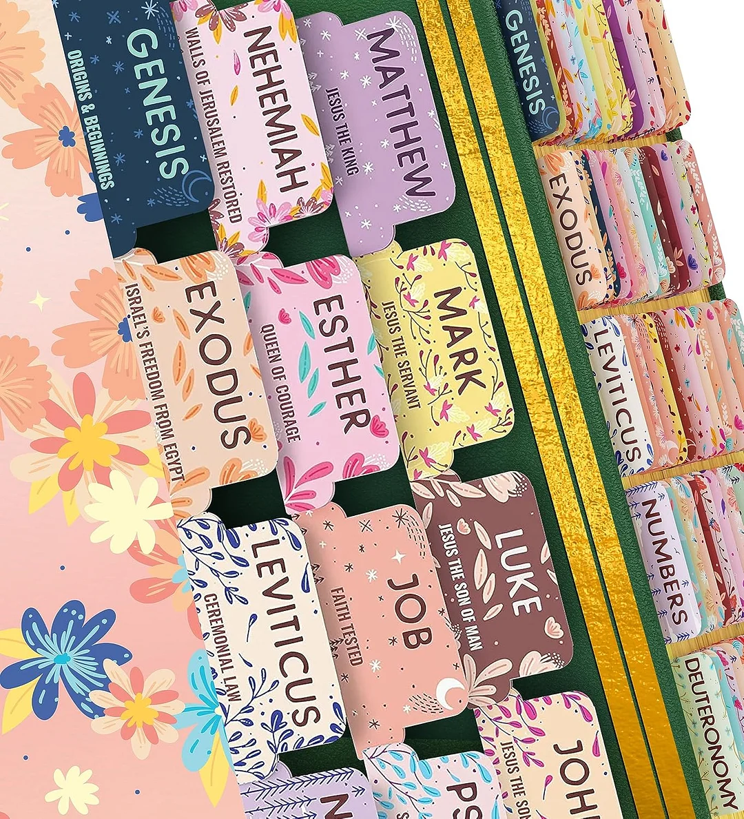 Floral Bible Tabs 66 Peel-and-Stick 