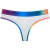 Sexy Gradient Rainbow Letter Cotton Seamless Low-Waist Thong
