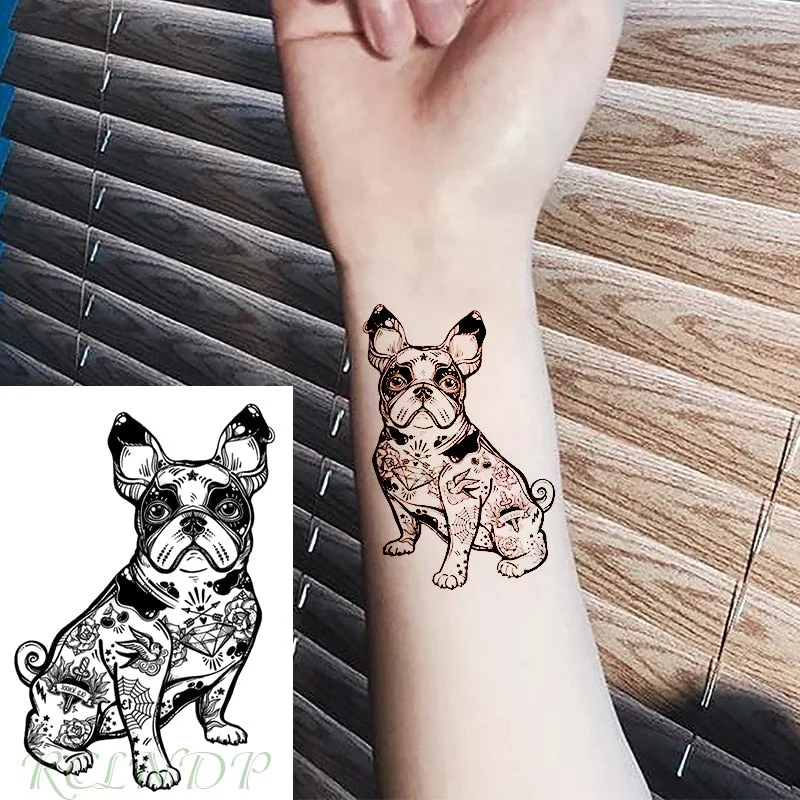 Waterproof Temporary Tattoo Sticker bulldog bird sword arrow diamond flower tatto flash tatoo fake tattoos for men women kid