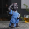 Purple sand tea pet ornaments, little monk tea set leak detection accessories, can raise urine children, tea filter, water filter, fortune-bringing Maitreya Buddha tea pet