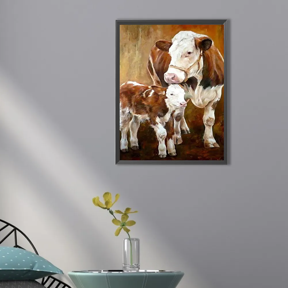 Partial AB Diamond Painting - Full Square Drill - Cow(Canvas|35*45cm)