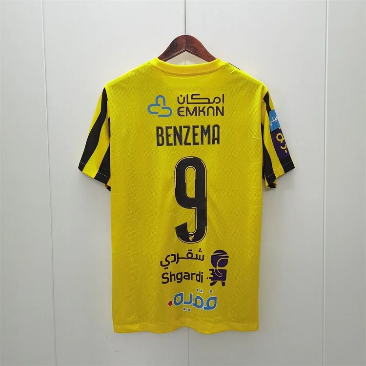 Jeddah United Al Ittihad FC Karim Benzema 9 Home Shirt Kit 2022-2023