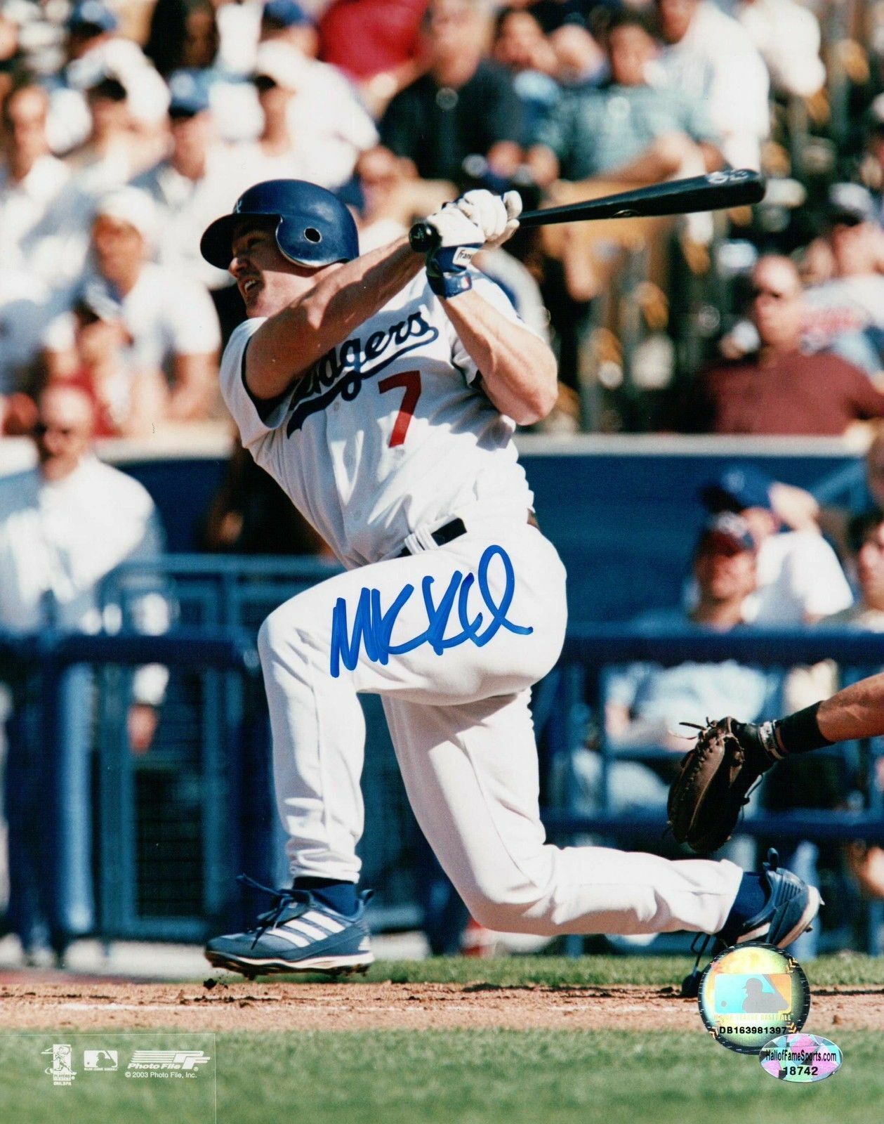 Mike Kinkade Signed 8X10 Photo Poster painting Autograph Los Angeles Dodgers Swinging Auto COA