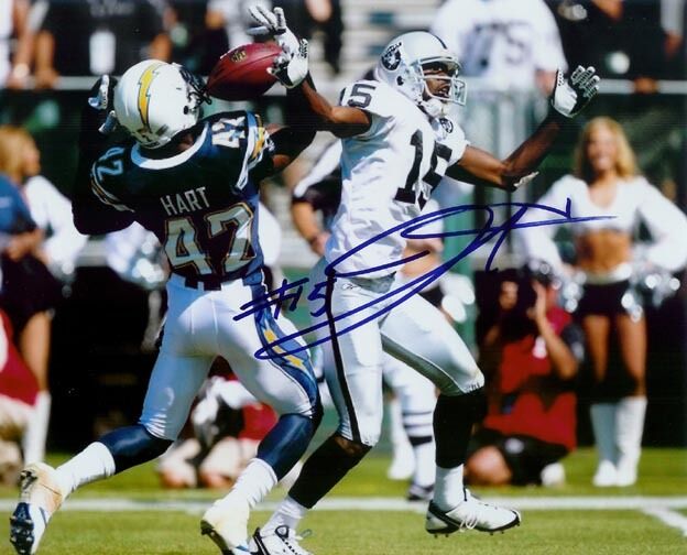 *JOHNNIE LEE HIGGINS*SIGNED*AUTOGRAPHED*Photo Poster painting*OAKLAND*RAIDERS*NFL*FOOTBALL*COA*