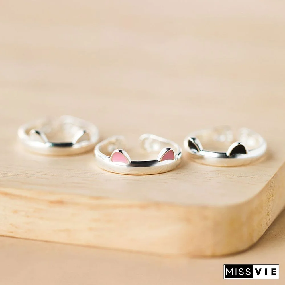 Cat Ear 925 Sterling Silver Ring