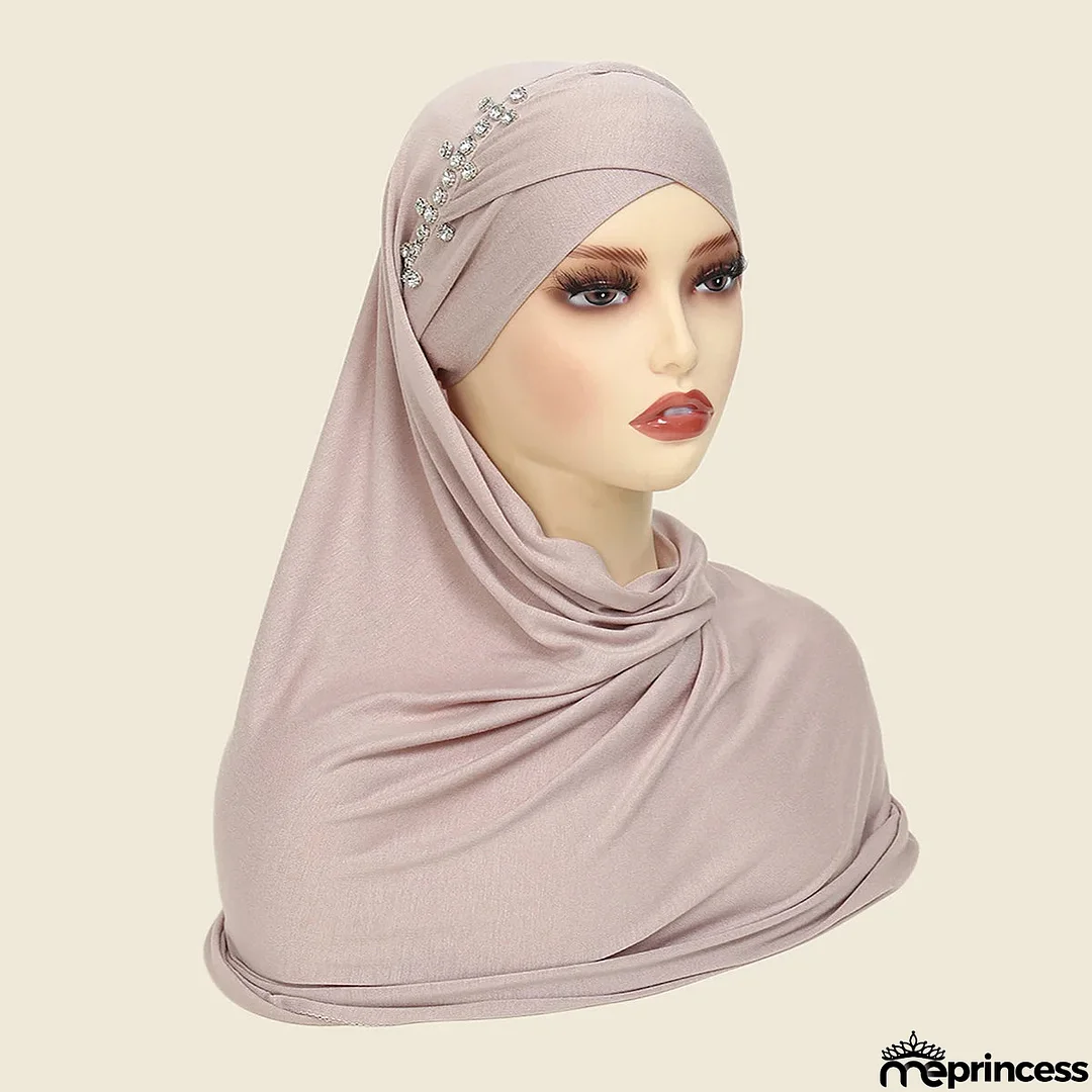Women's Arabian Polyester Head Wrap Rhinestone Elegant Hijabs