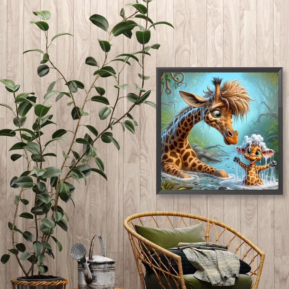 Diamond Painting - Full Round Drill - Giraffe(Canvas|40*40cm)