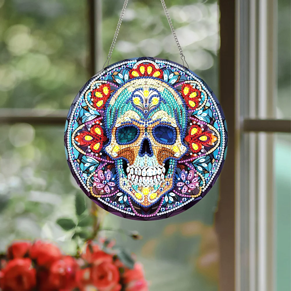 DIY Halloween Skull Acrylic Single Side Special Shaped Diamond Art Painting Garland Kit
