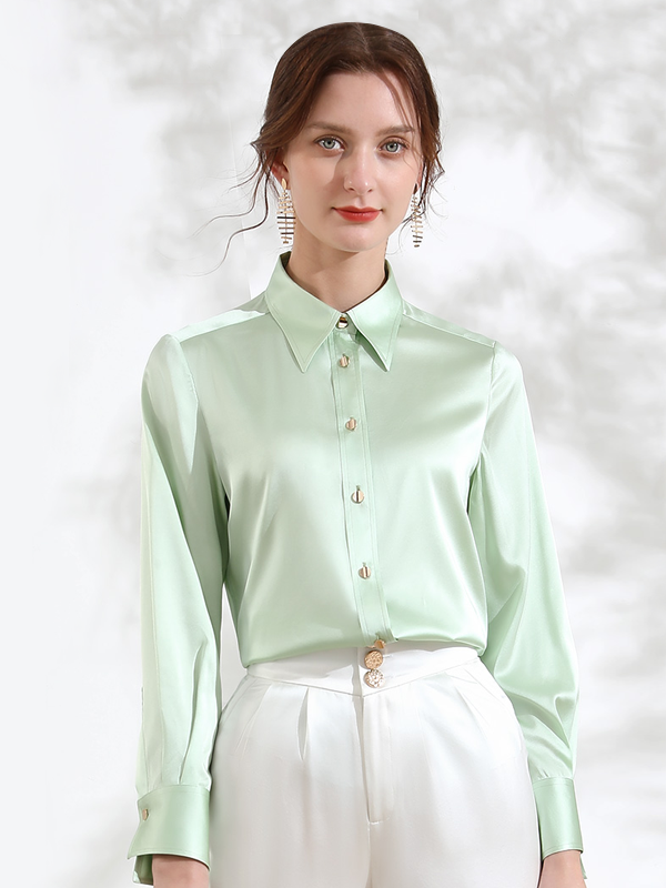 Luxury Commuting Silk Shirt Women
