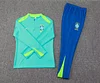 Joyfball 2024/2025 Brazil Half-Pull Training Suit Light Green Football Shirt 1:1 Thai Quality