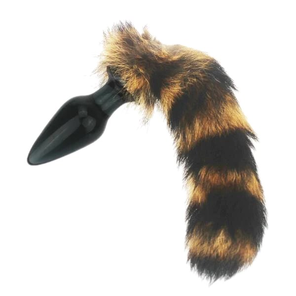 Glass Raccoon Tail Plug  GTR098