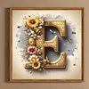 >SALE<5D DIY Full Round Drill Diamond Painting Bee Bush Letter E Home Decor 30x30cm