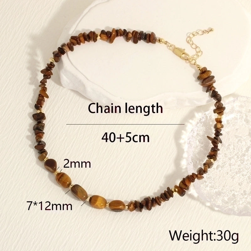 IG Style Retro Geometric Stone Natural Stone Necklace In Bulk
