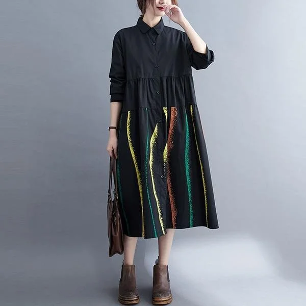 Women Cotton Linen Casual Long  Loose Ladies A-line Dresses