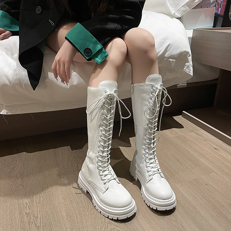Wongn Wongn Boots Long Tube Boots Female 2023 New Spring And Autumn High Boots Small Boots Hot Style In The Middle Tube Leather Boots Horse Boots
