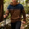 💥 2025 Hot Sale!Fashionable Casual Wolf 3D Digital Print Men Hoodie, New Drawstring Pocket Hooded Sweatshirt, Street Sports Wear, For Fall