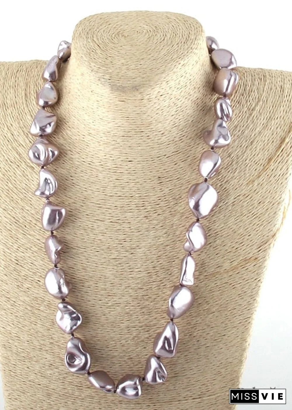 Boho Necklace, RH Big Pearl Shell White Pink Necklaces