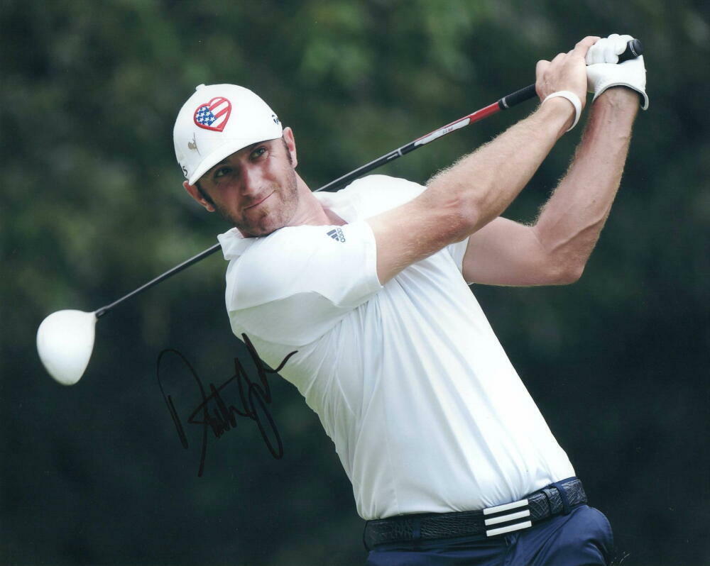 DUSTIN JOHNSON SIGNED AUTOGRAPH 8x10 Photo Poster painting - 2020 MASTERS CHAMPION, US OPEN WIN