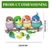 (US Only)Birds Wood 2D/Flat DIY Diamond Painting Art Hooks No Hole Punching Wall Decor