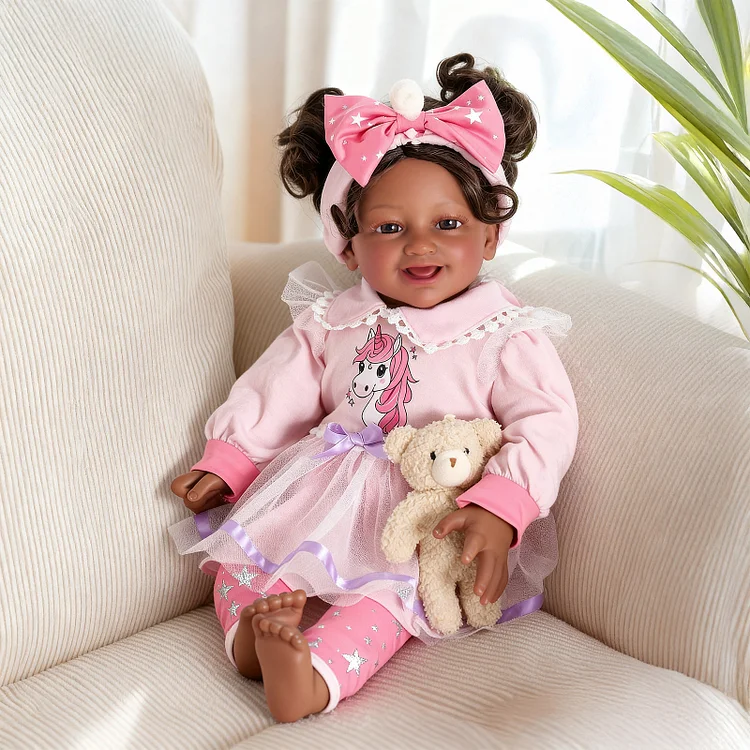Babeside Smiling Reborn Baby Una&nbsp;20" African American Older Poseable Body