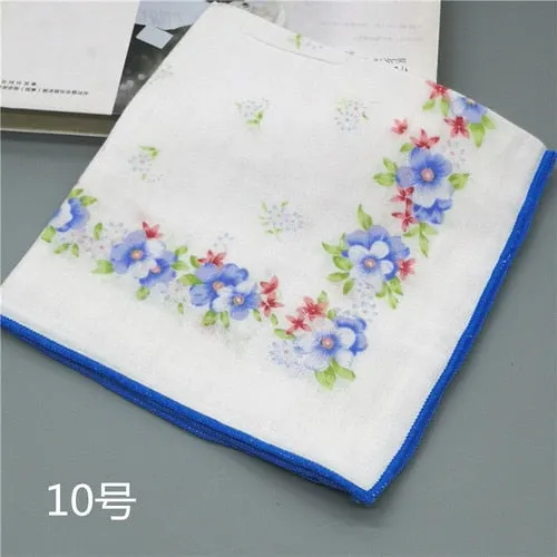 Handkerchiefs Women Kawaii Printing Simple Square Towel Pocket Elegant All-match Womens Leisure Female Cute Handkerchief Cotton