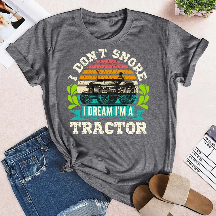 ANB - I Dream I'm A Tractor Funny Farmer Retro Tee-03790