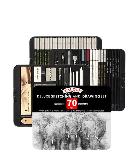 70 Pcs Drawing and Sketch Pencil Set-Himinee.com