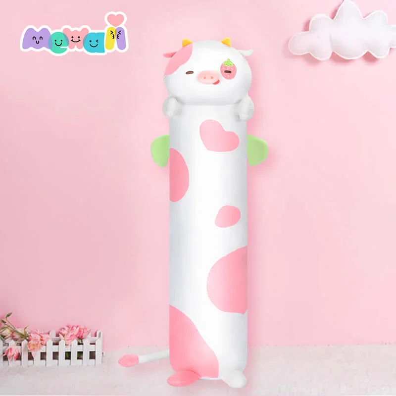 Mewaii Long Cute Plush Bery Cow Stuffed Animal Kawaii Plush Pillow Squishy Toy