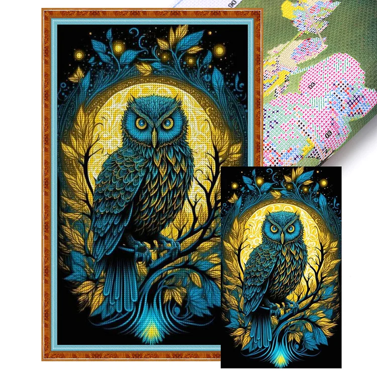 『YiShu』Moonlight Owl  - 11CT Stamped Cross Stitch(50*80cm)