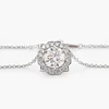 14K Round Brilliant Cut Lab Diamond Halo Setting White Gold Necklace
