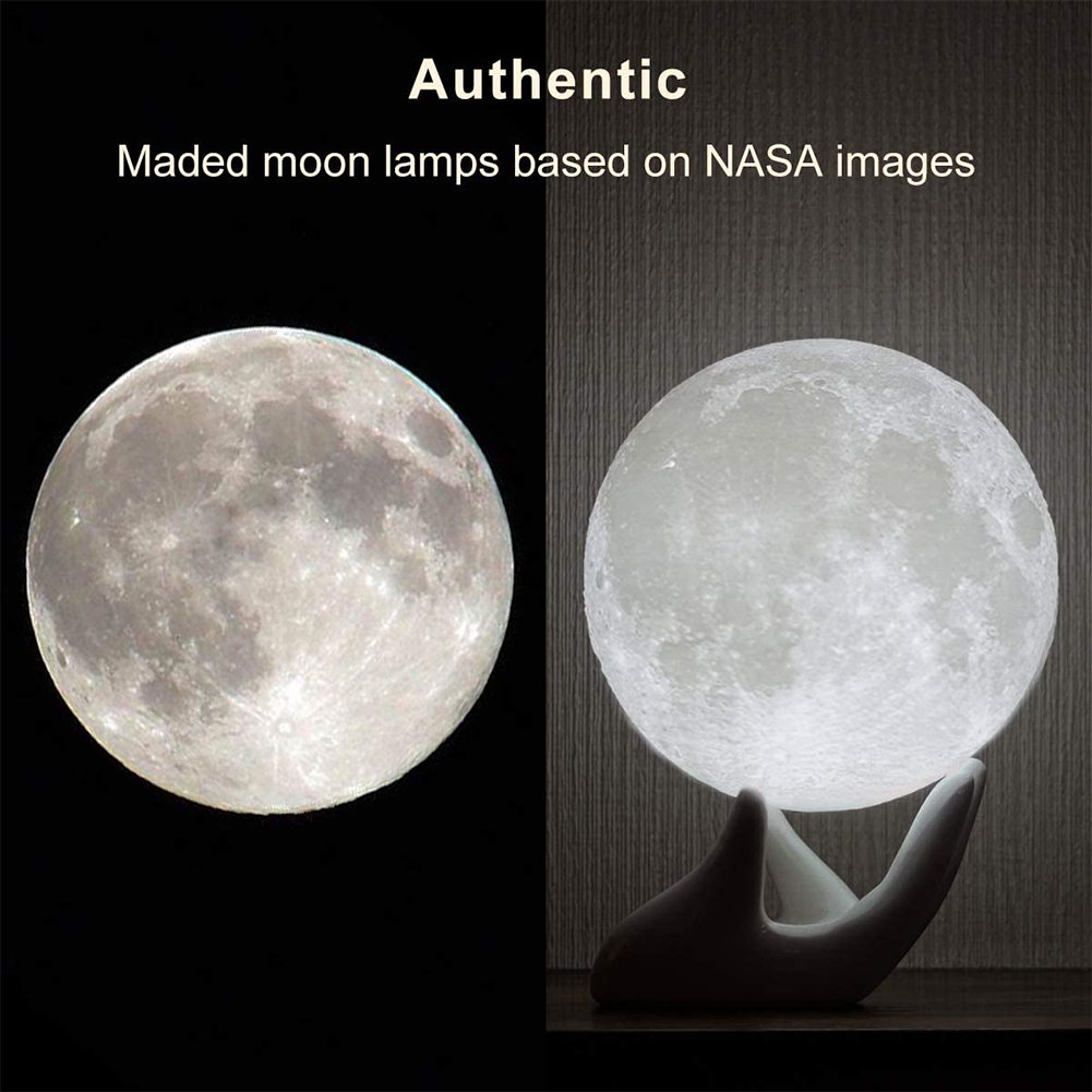 

3D Printed Moon Light Bedroom Night Lamp Women Romantic Gift Kid Room Decor, 501 Original