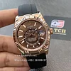 Rolex Sky-Dweller m336235-0002 Rose Gold Chocolate Dial Oysterflex Bracelet Super Clone