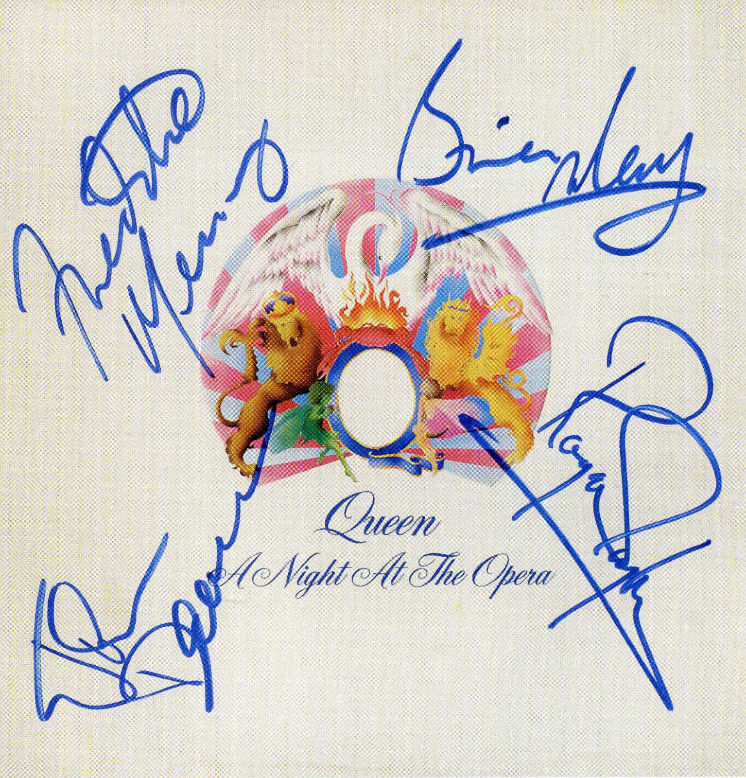 QUEEN Signed 'A Night At The Opera' Photo Poster paintinggraph - Rock / Freddie Mercury preprint