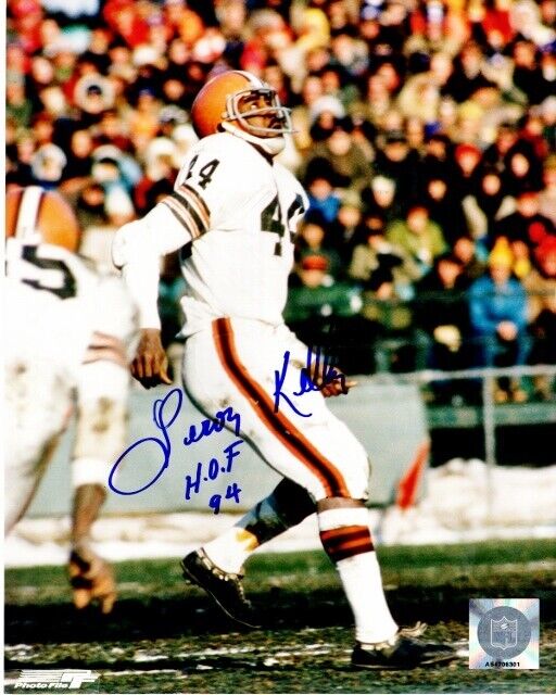 Leroy Kelly Signed Cleveland Browns 8x10 Photo Poster painting Hall of Fame Inscription +RDM COA