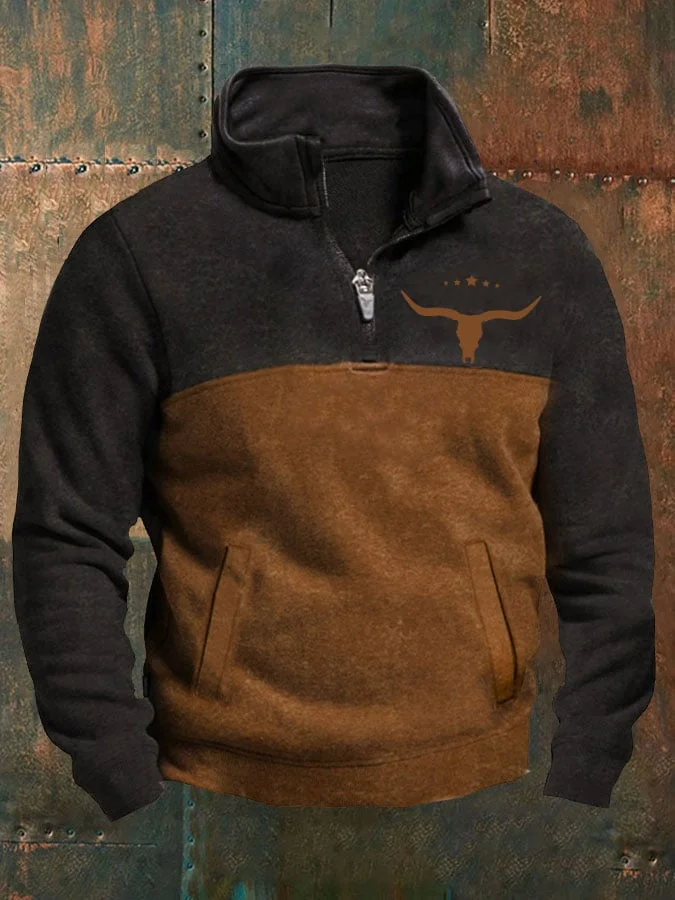 Men's retro western style printed casual sweatshirt