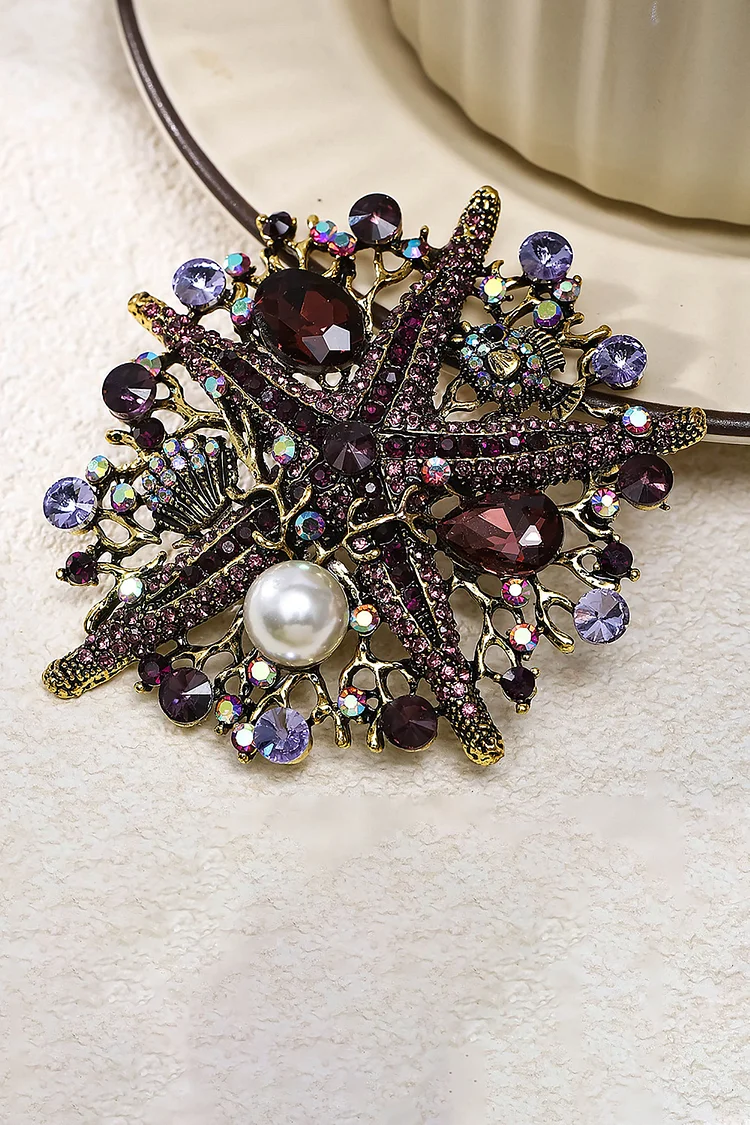Vintage Starfish Brooch Sea Animal Corsage Holiday Gift
