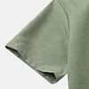 Men's Linen Shirt Henley Shirt Front Pocket Casual Shirt Black Short Sleeve Plain Hawaiian Holiday Clothing by Inlyline