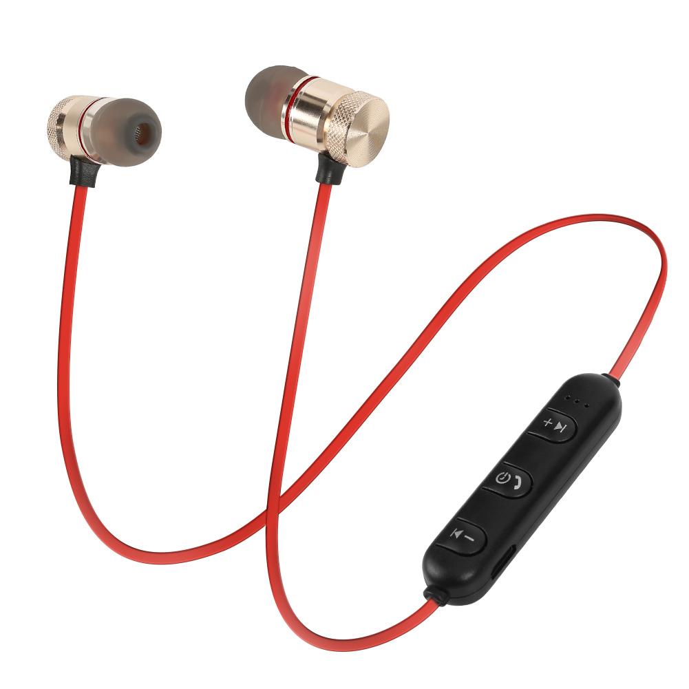 

M5 Wireless Bluetooth Earphones Magnetic Attraction Handsfree Headset w/Mic, Red, 501 Original