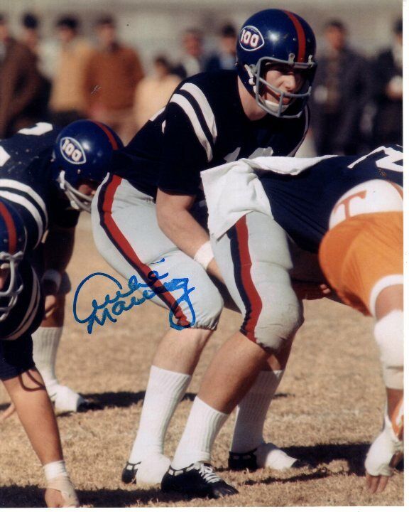 ARCHIE MANNING signed NCAA SEC OLE MISS UNIVERSITY OF MISSISSIPPI 8x10 Photo Poster painting