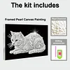 DIY Pearl Painting Cat for Home Wall Decor with Frame(20x30cm)