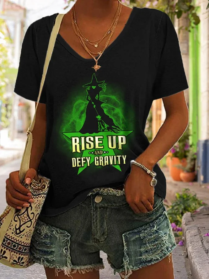 Rise Up And Defy Gravity Print T-Shirt