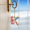 6Pcs Double Side Diamond Art Keyring Keychain Pendant Home Decor (Hummingbird)