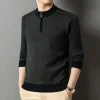 Jacquard half turtleneck thick warm casual sweater